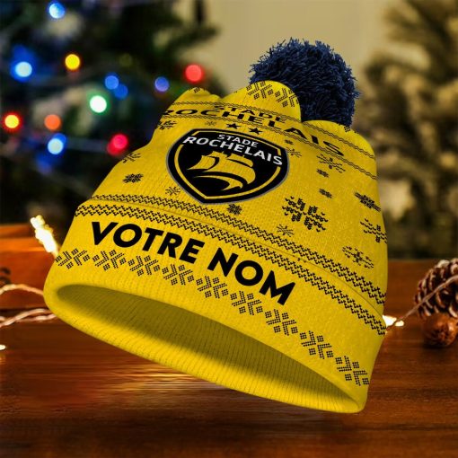 Stade Rochelais – Bonnet de Noël Nouvelle Version avec nom personnalisé Stade Rochelais – Bonnet de Noël Nouvelle Version avec nom personnalisé