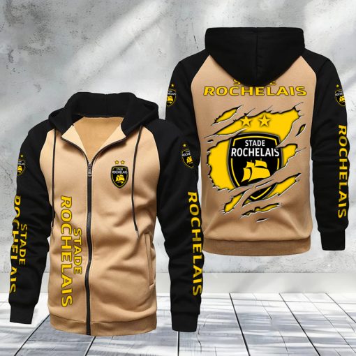 Stade Rochelais – Hoodie zippé raglan Nouveau Design Nouvelle édition Stade Rochelais – Hoodie zippé raglan Nouveau Design Nouvelle édition