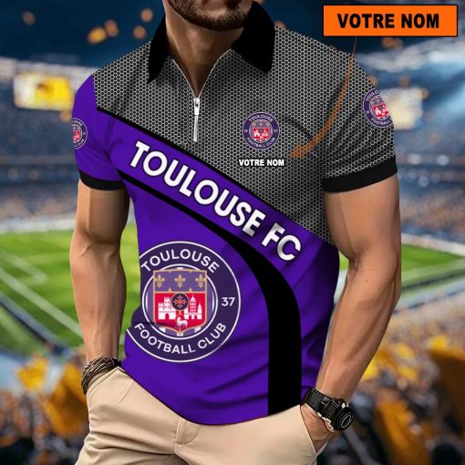 Toulouse FC – Polo à fermeture éclair Nouveau Design Avec Nom Personnalisé