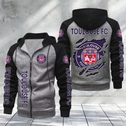 Toulouse FC – Hoodie zippé raglan Nouveau Design Nouvelle édition
