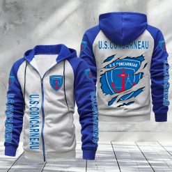 US Concarneau – Hoodie zippé raglan Nouveau Design Nouvelle édition