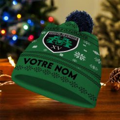 US Montauban – Bonnet de Noël Nouvelle Version avec nom personnalisé
