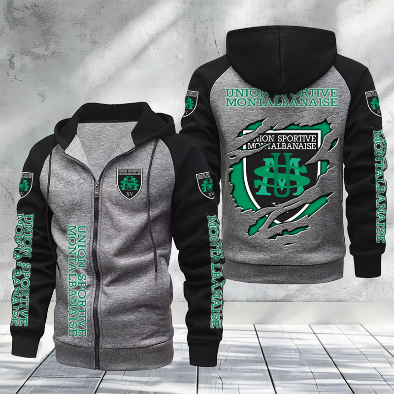 US Montauban – Hoodie zippé raglan Nouveau Design Nouvelle édition US Montauban – Hoodie zippé raglan Nouveau Design Nouvelle édition