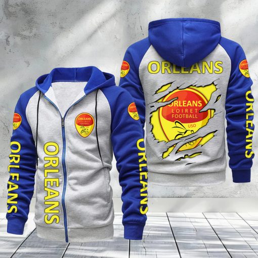 US Orléans Loiret – Hoodie zippé raglan Nouveau Design Nouvelle édition US Orléans Loiret – Hoodie zippé raglan Nouveau Design Nouvelle édition