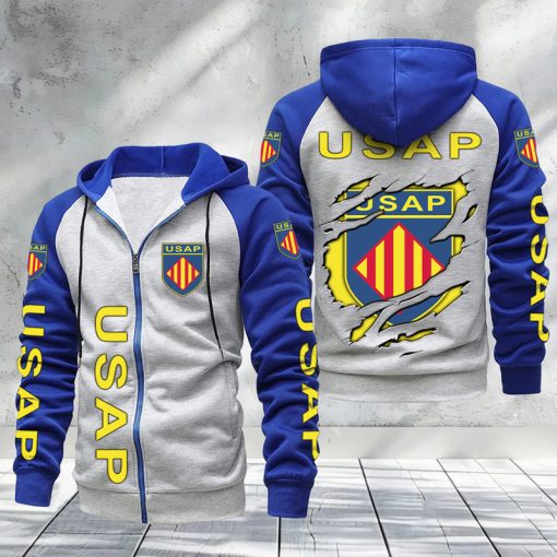 USA Perpignan – Hoodie zippé raglan Nouveau Design Nouvelle édition USA Perpignan – Hoodie zippé raglan Nouveau Design Nouvelle édition