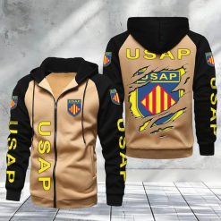 USA Perpignan – Hoodie zippé raglan Nouveau Design Nouvelle édition