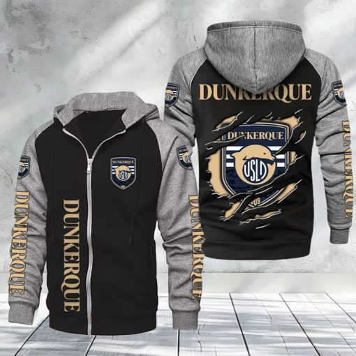 USL Dunkerque – Hoodie zippé raglan Nouveau Design Nouvelle édition USL Dunkerque – Hoodie zippé raglan Nouveau Design Nouvelle édition