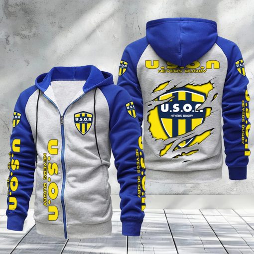 USON Nevers – Hoodie zippé raglan Nouveau Design Nouvelle édition USON Nevers – Hoodie zippé raglan Nouveau Design Nouvelle édition