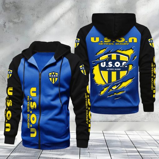 USON Nevers – Hoodie zippé raglan Nouveau Design Nouvelle édition USON Nevers – Hoodie zippé raglan Nouveau Design Nouvelle édition