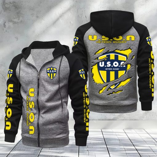 USON Nevers – Hoodie zippé raglan Nouveau Design Nouvelle édition