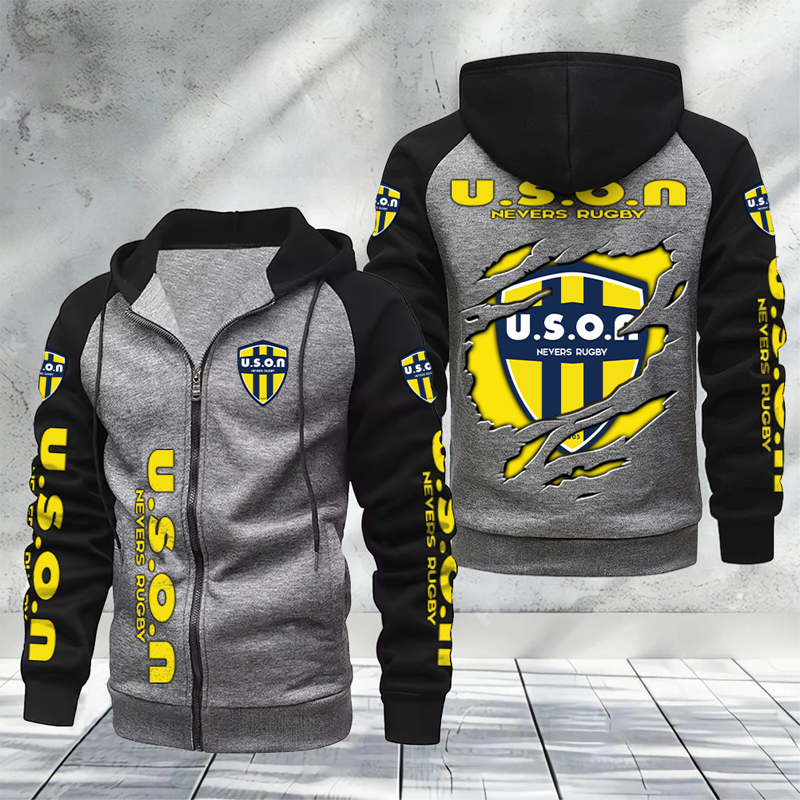 USON Nevers – Hoodie zippé raglan Nouveau Design Nouvelle édition USON Nevers – Hoodie zippé raglan Nouveau Design Nouvelle édition