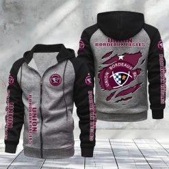 Union Bordeaux Bègles – Hoodie zippé raglan Nouveau Design Nouvelle édition