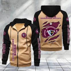 Union Bordeaux Bègles – Hoodie zippé raglan Nouveau Design Nouvelle édition