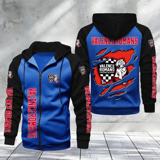 Valence Romans – Hoodie zippé raglan Nouveau Design Nouvelle édition Valence Romans – Hoodie zippé raglan Nouveau Design Nouvelle édition