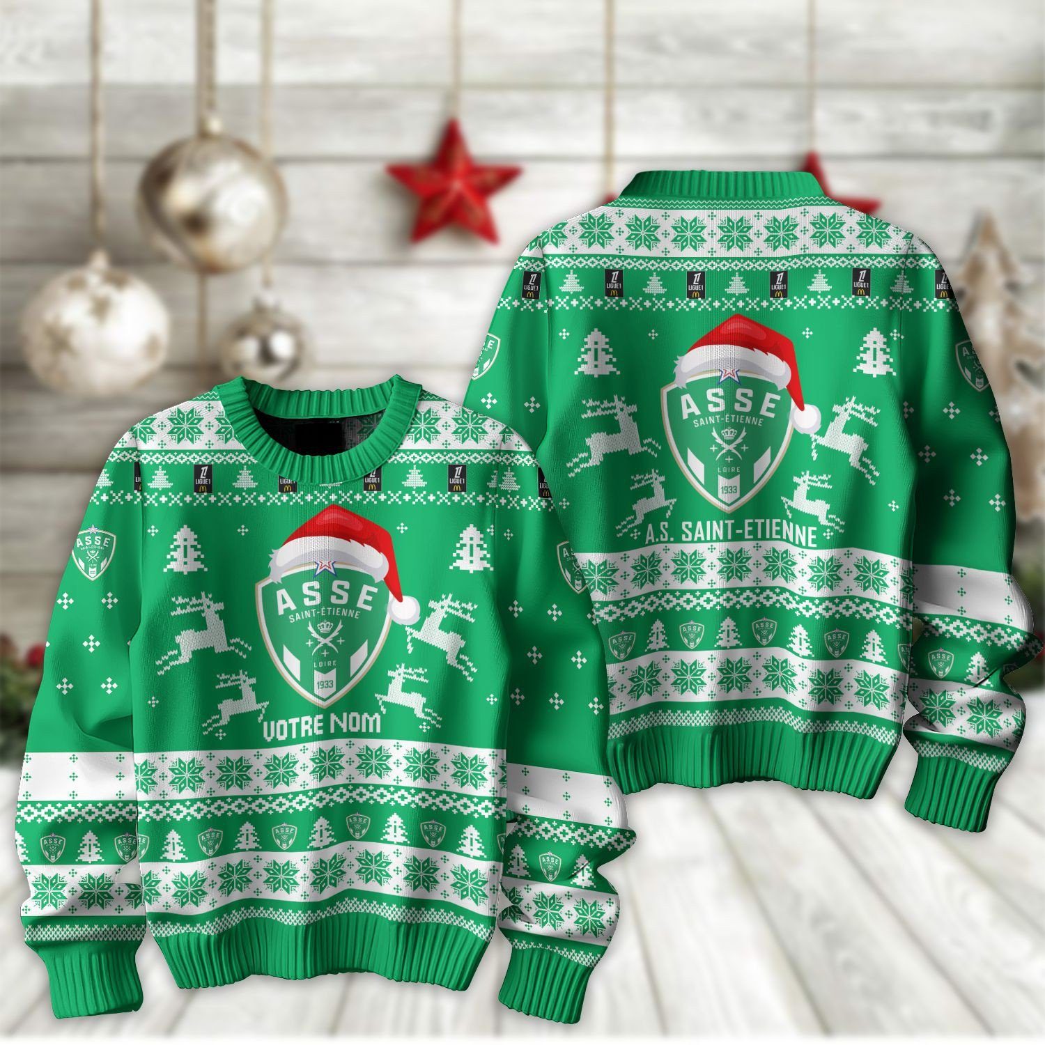 AS Saint-Étienne – Pull-over édition fan avec nom personnalisé AS Saint-Étienne – Pull-over édition fan avec nom personnalisé