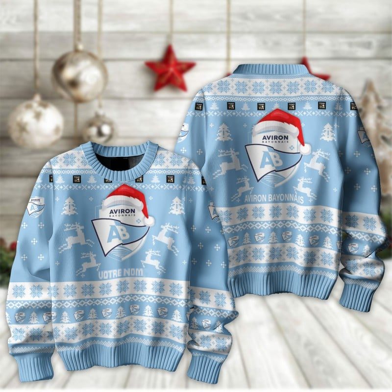 Aviron Bayonnais – Pull-over édition fan avec nom personnalisé Aviron Bayonnais – Pull-over édition fan avec nom personnalisé