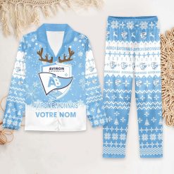Aviron Bayonnais – Ensemble de pyjama édition fan avec nom personnalisé