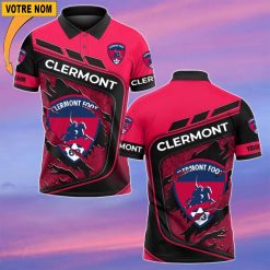 Clermont Foot 63 – Chemise polo Nouvelle Version Avec Nom Personnalisé