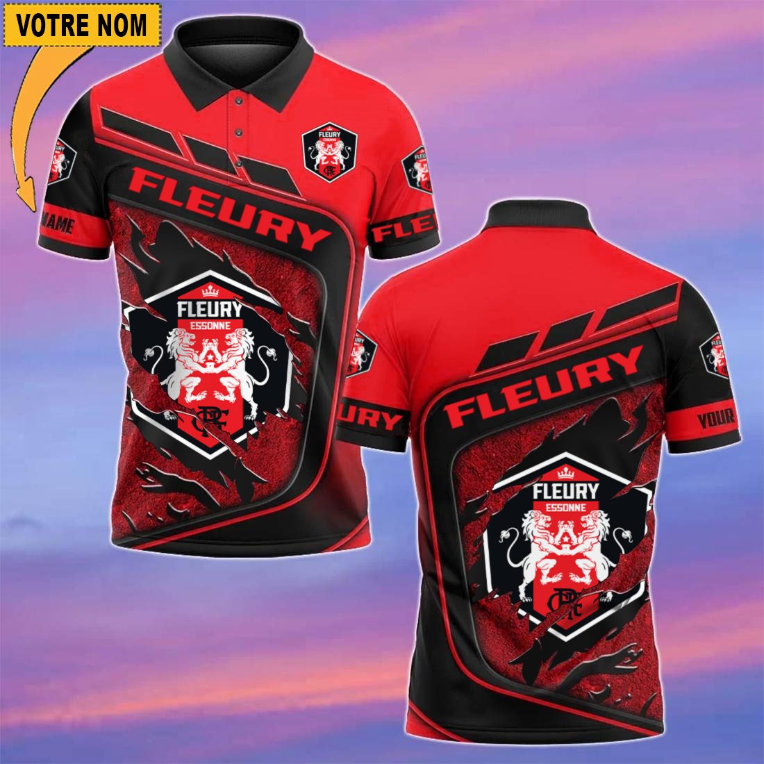 FC Fleury 91 – Chemise polo Nouvelle Version Avec Nom Personnalisé FC Fleury 91 – Chemise polo Nouvelle Version Avec Nom Personnalisé