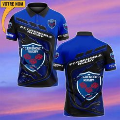 FC Grenoble Rugby – Chemise polo Nouvelle Version Avec Nom Personnalisé