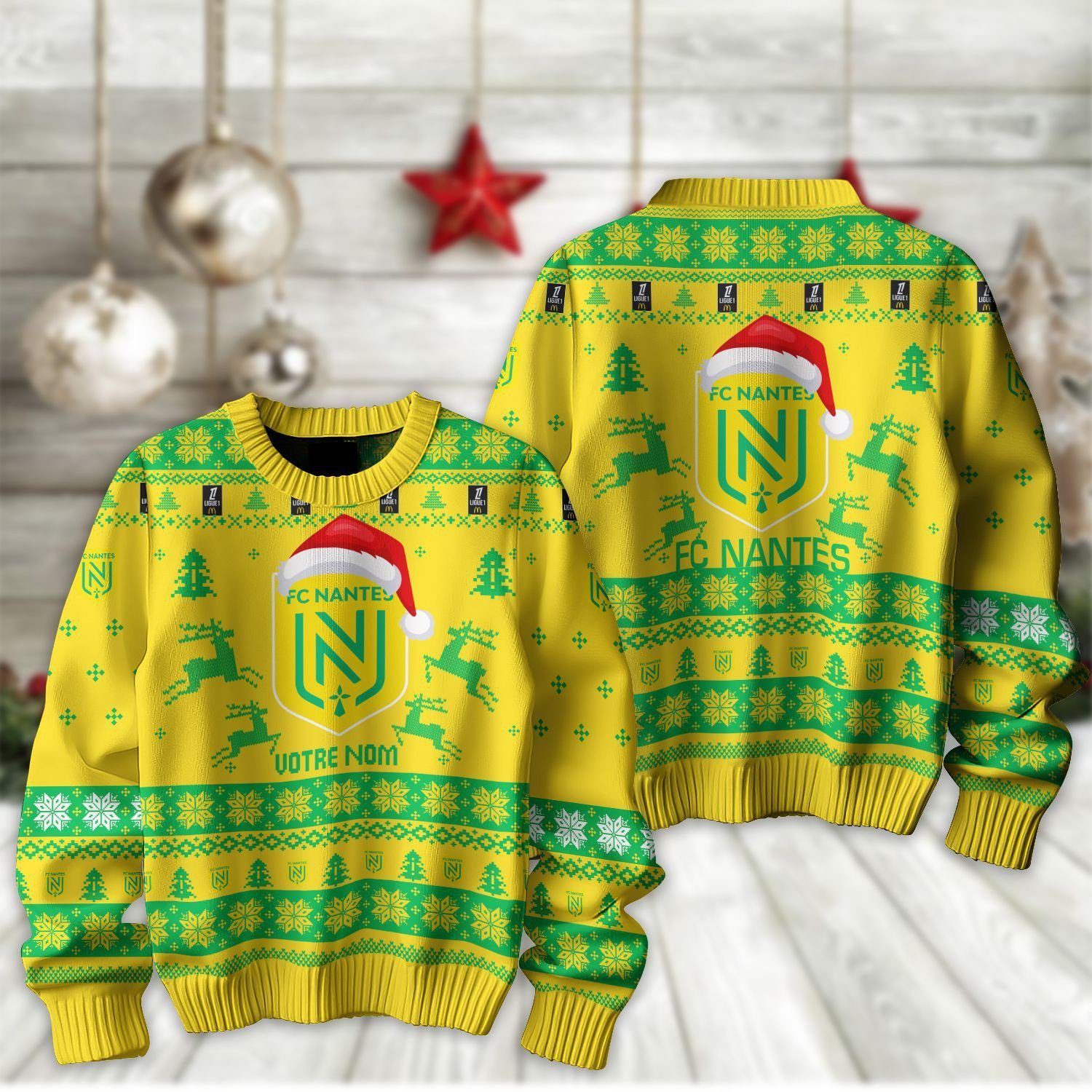 FC Nantes – Pull-over édition fan avec nom personnalisé FC Nantes – Pull-over édition fan avec nom personnalisé