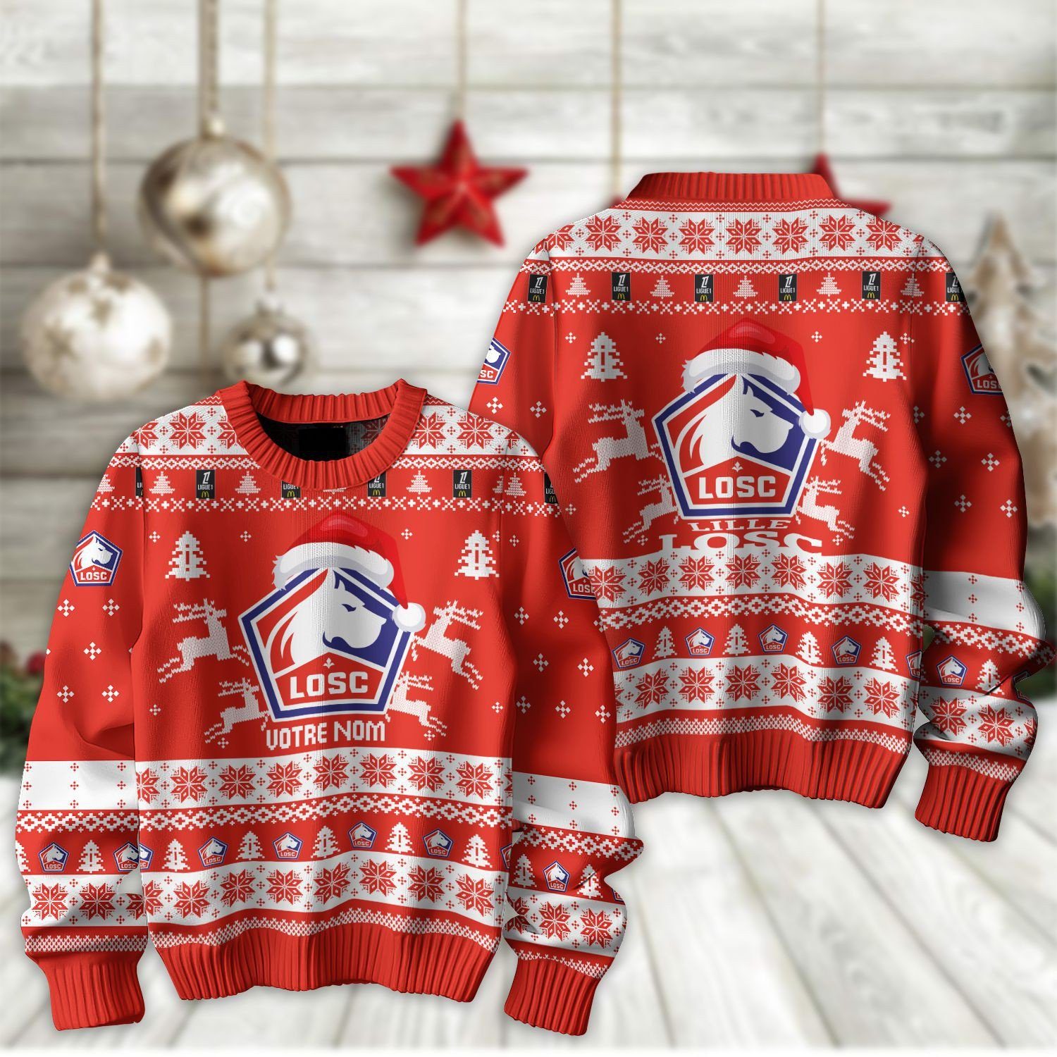 LOSC Lille – Pull-over édition fan avec nom personnalisé LOSC Lille – Pull-over édition fan avec nom personnalisé