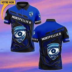 Montpellier Hérault Rugby – Chemise polo Nouvelle Version Avec Nom Personnalisé