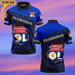 Olympique Lyonnais – Chemise polo Nouvelle Version Avec Nom Personnalisé
