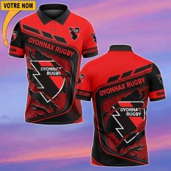 Oyonnax Rugby – Chemise polo Nouvelle Version Avec Nom Personnalisé