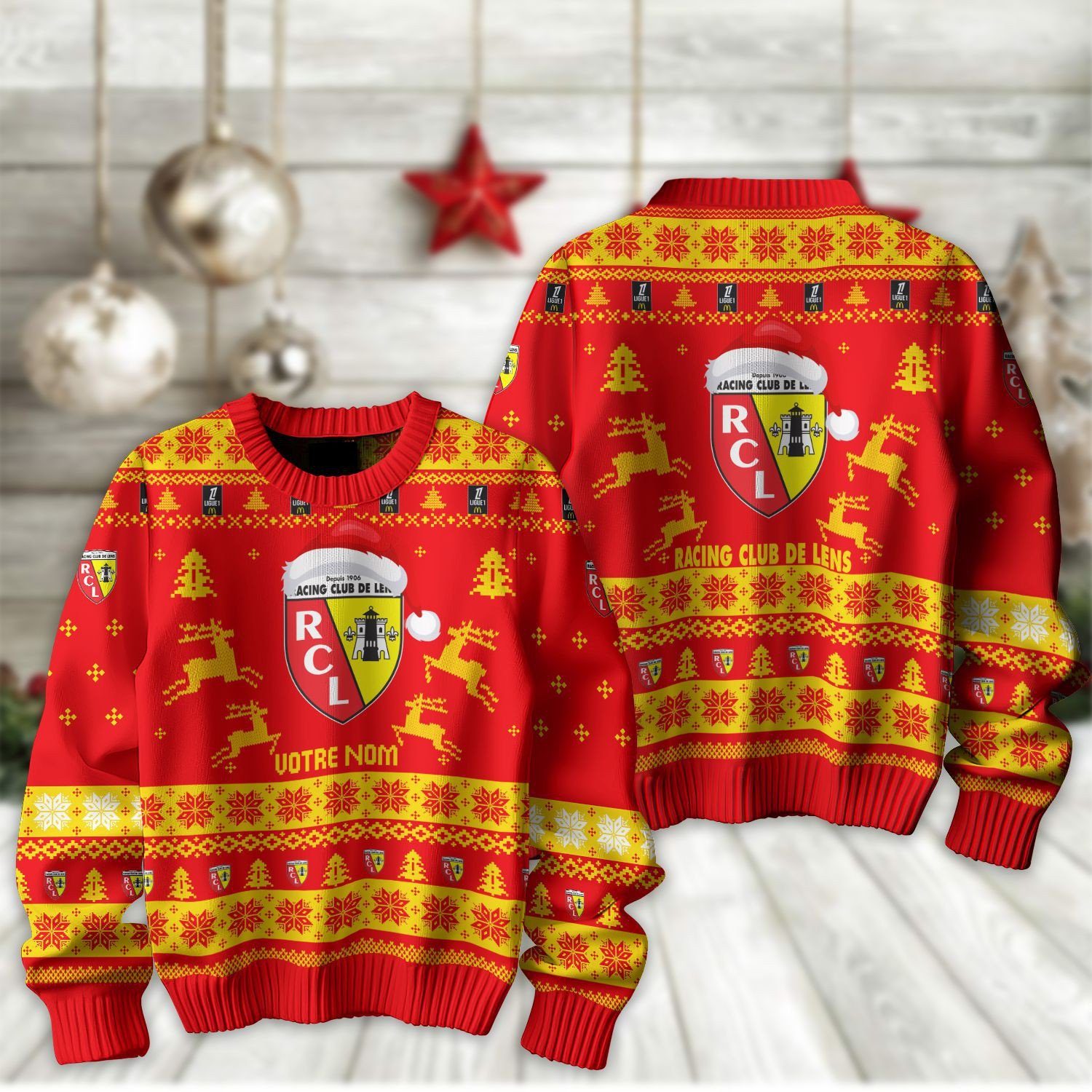 RC Lens – Pull-over édition fan avec nom personnalisé RC Lens – Pull-over édition fan avec nom personnalisé