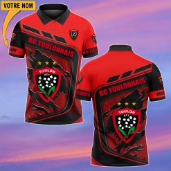 RC Toulonnais – Chemise polo Nouvelle Version Avec Nom Personnalisé
