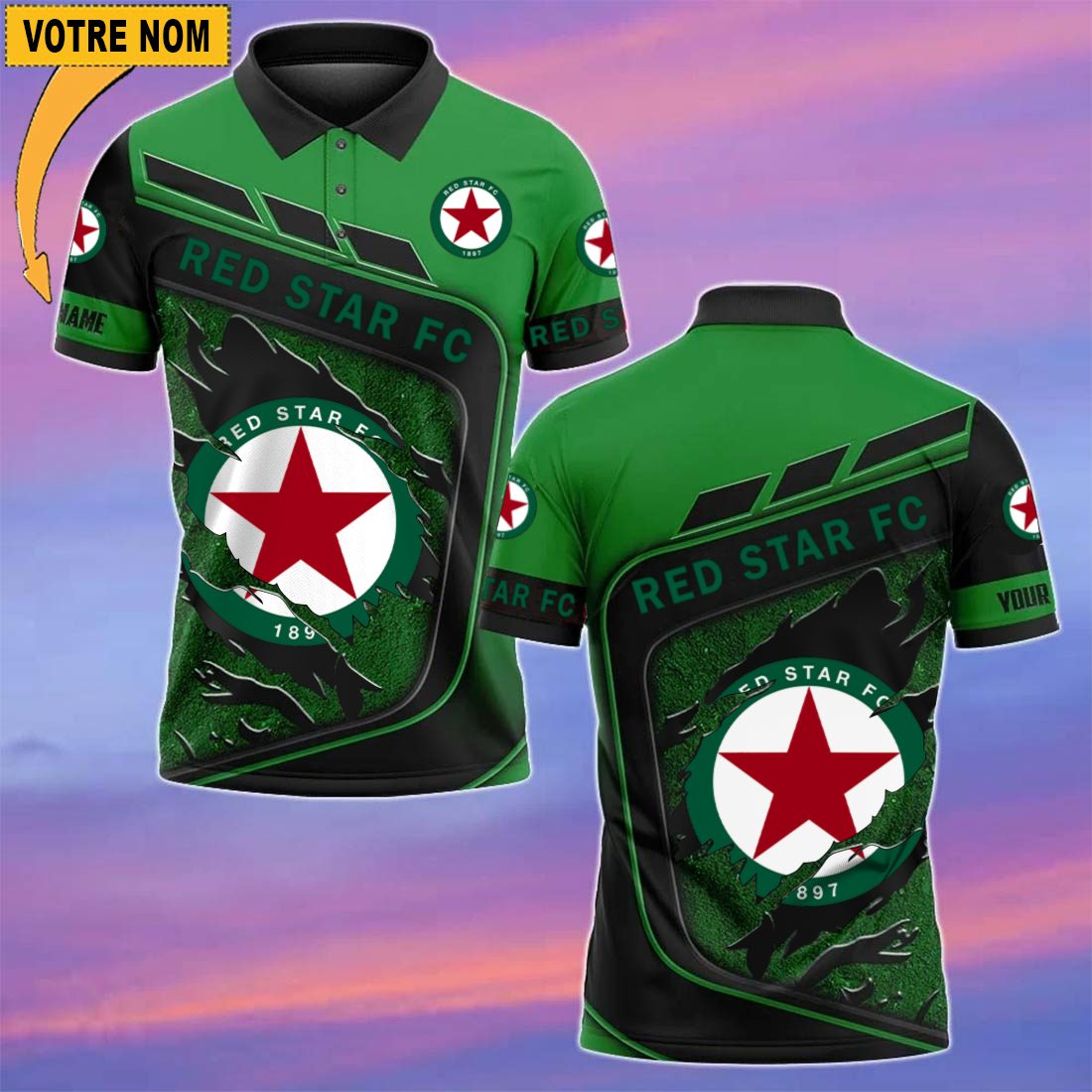 Red Star FC – Chemise polo Nouvelle Version Avec Nom Personnalisé Red Star FC – Chemise polo Nouvelle Version Avec Nom Personnalisé