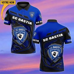 SC Bastia – Chemise polo Nouvelle Version Avec Nom Personnalisé