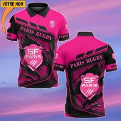Stade Francais – Chemise polo Nouvelle Version Avec Nom Personnalisé