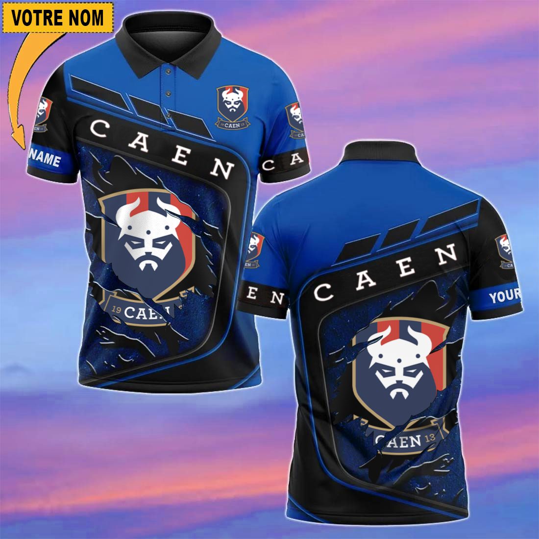 Stade Malherbe Caen – Chemise polo Nouvelle Version Avec Nom Personnalisé Stade Malherbe Caen – Chemise polo Nouvelle Version Avec Nom Personnalisé