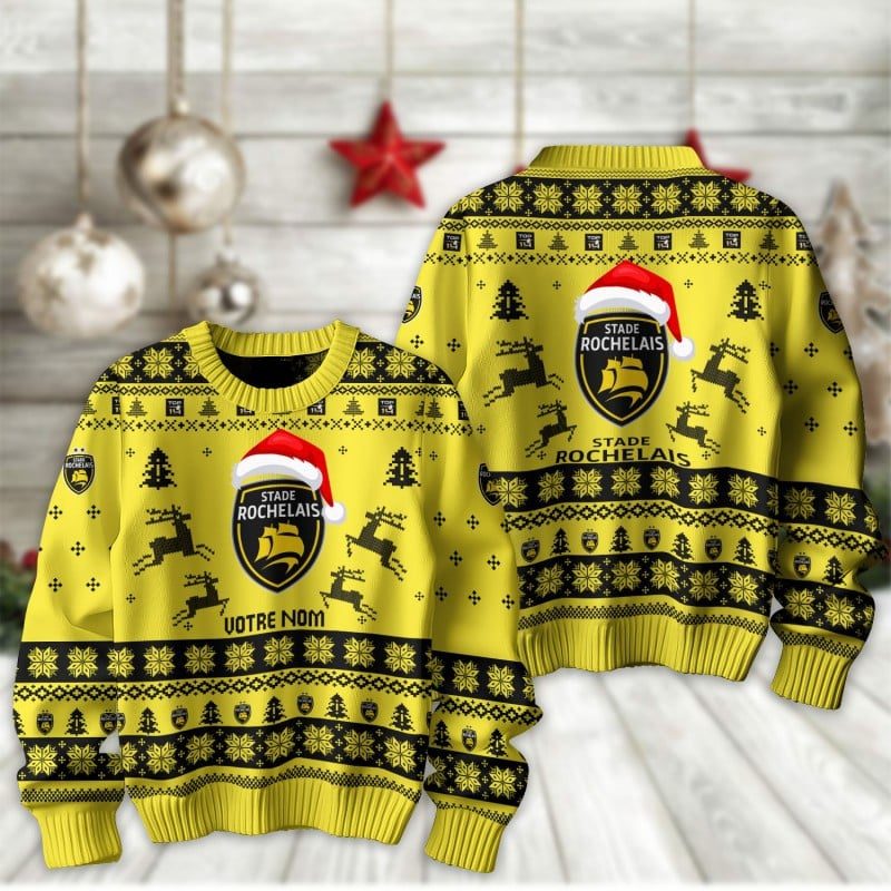 Stade Rochelais – Pull-over édition fan avec nom personnalisé Stade Rochelais – Pull-over édition fan avec nom personnalisé