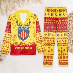 USA Perpignan – Ensemble de pyjama : édition fan avec nom personnalisé