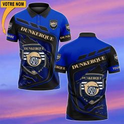 USL Dunkerque – Chemise polo Nouvelle Version Avec Nom Personnalisé