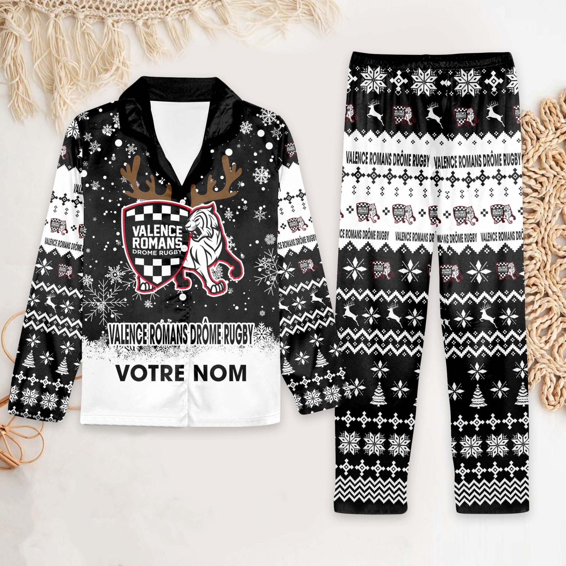 Valence Romans – Ensemble de pyjama édition fan avec nom personnalisé Valence Romans – Ensemble de pyjama édition fan avec nom personnalisé