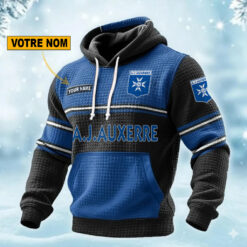 AJ Auxerre – Pull hoodie gaufré Édition spéciale Avec Nom Personnalisé