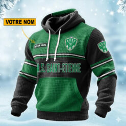 AS Saint-Étienne – Pull hoodie gaufré Édition spéciale Avec Nom Personnalisé