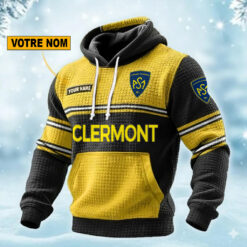 ASM Clermont Auvergne – Pull hoodie gaufré Édition spéciale Avec Nom Personnalisé