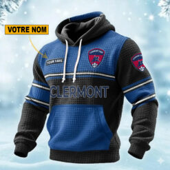 Clermont Foot 63 – Pull hoodie gaufré Édition spéciale Avec Nom Personnalisé