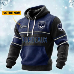 FC Girondins de Bordeaux – Pull hoodie gaufré Édition spéciale Avec Nom Personnalisé
