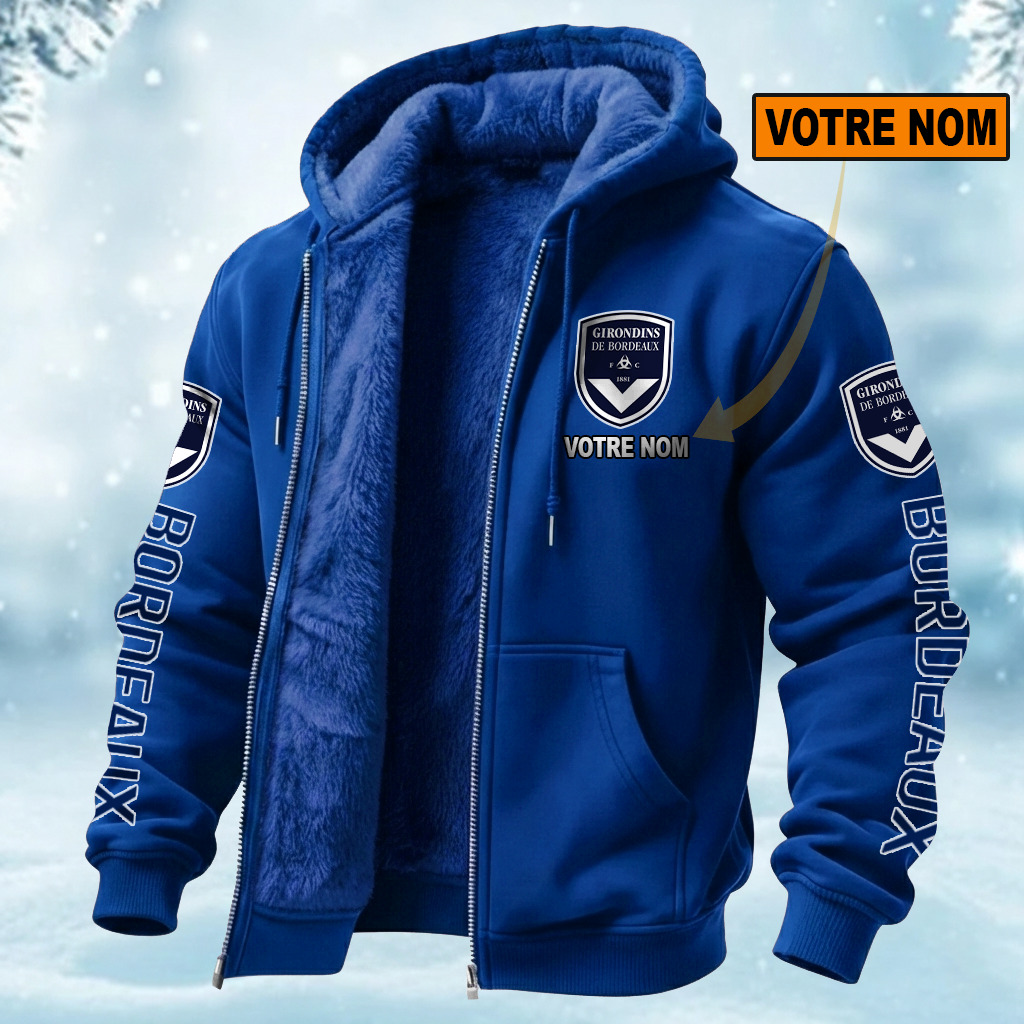 FC Girondins de Bordeaux – Hoodie doublé en polaire Édition Limitée Avec Nom Personnalisé FC Girondins de Bordeaux – Hoodie doublé en polaire Édition Limitée Avec Nom Personnalisé