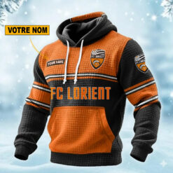 FC Lorient – Pull hoodie gaufré Édition spéciale Avec Nom Personnalisé