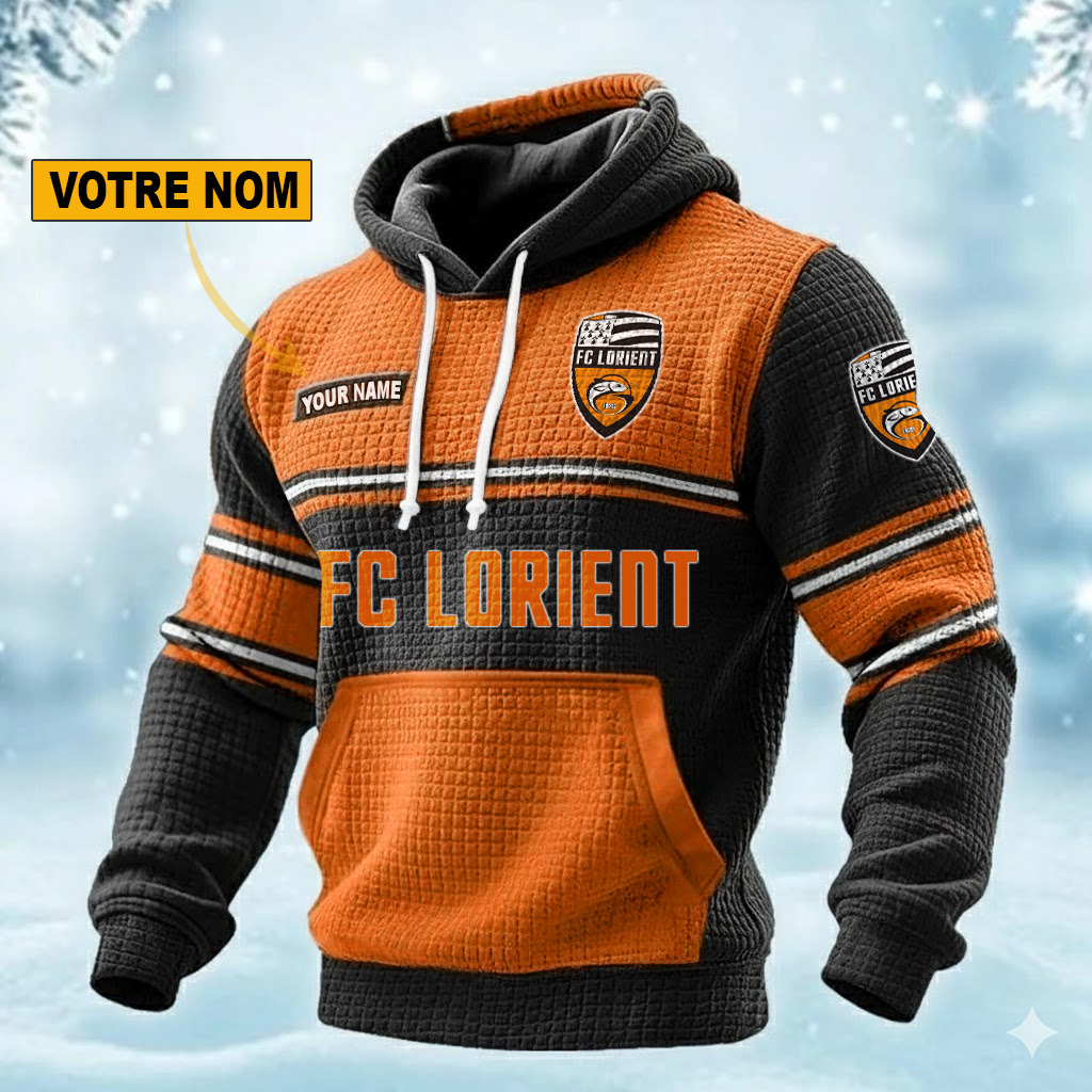FC Lorient – Pull hoodie gaufré Édition spéciale Avec Nom Personnalisé FC Lorient – Pull hoodie gaufré Édition spéciale Avec Nom Personnalisé