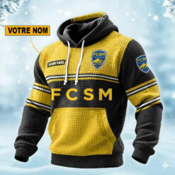 FC Sochaux-Montbéliard – Pull hoodie gaufré Édition spéciale Avec Nom Personnalisé