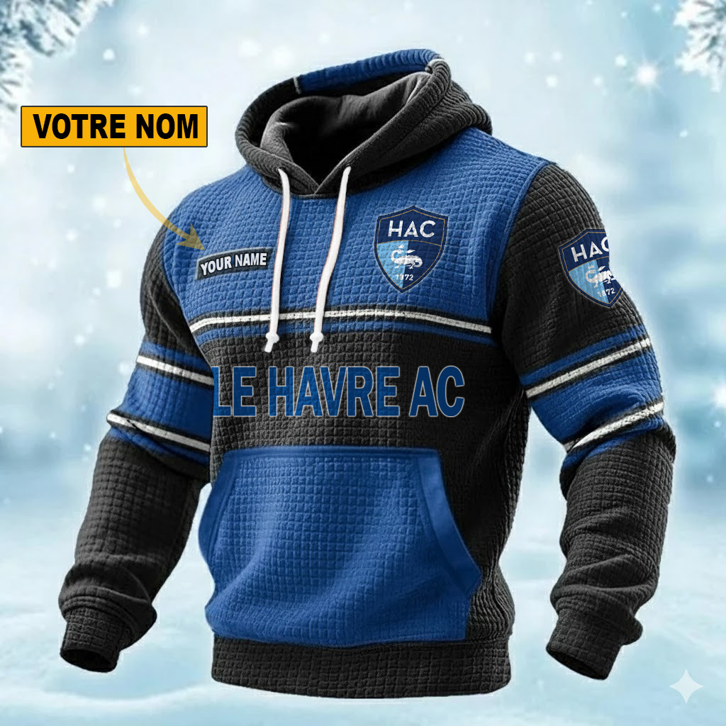 Le Havre AC – Pull hoodie gaufré Édition spéciale Avec Nom Personnalisé Le Havre AC – Pull hoodie gaufré Édition spéciale Avec Nom Personnalisé