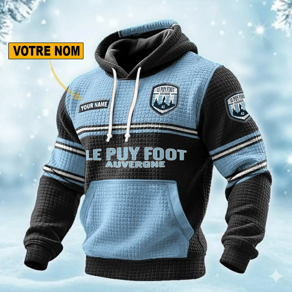 Le Puy Foot 43 Auvergne – Pull hoodie gaufré Édition spéciale Avec Nom Personnalisé Le Puy Foot 43 Auvergne – Pull hoodie gaufré Édition spéciale Avec Nom Personnalisé